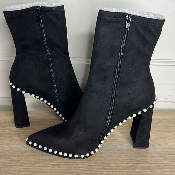 Steve Madden NEW Womens Black Suede Edita Zipper Ankle Booties New Size 9.5 - Picture 5 of 9